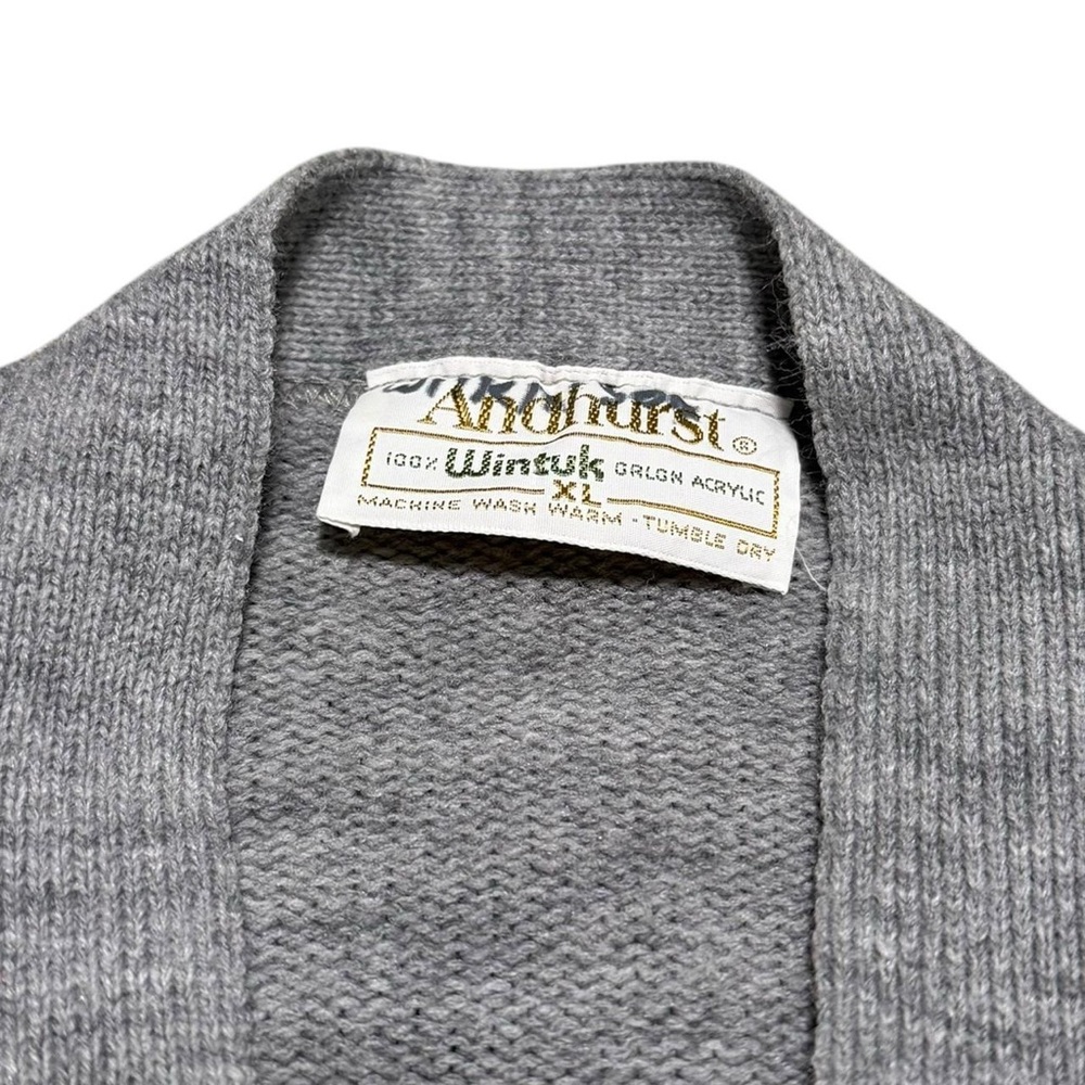Vintage 80s 90s Anahurst 100% Acrylic Gray Cardigan Sweater Women’s XL‎ - Picture 4 of 4